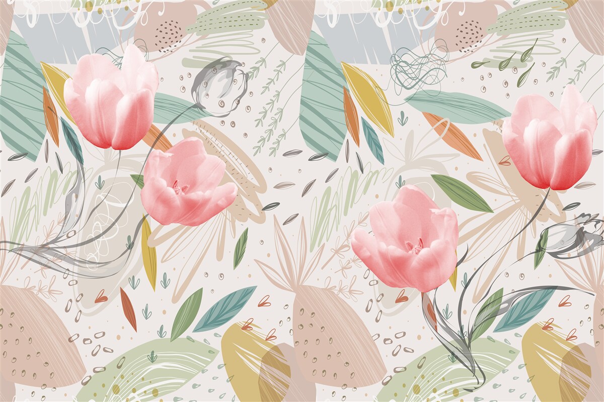 Fototapeta abstraktný štýl pozadia s ružovými tulipánmi