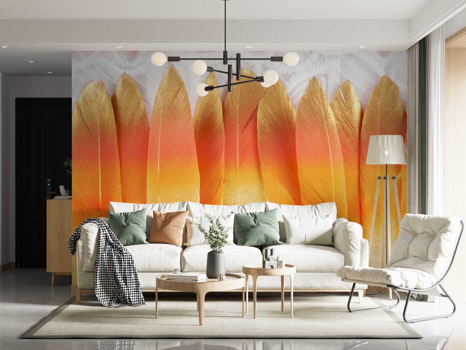 Fototapeta perie so žltým odtieňom na pozadí úsvitu