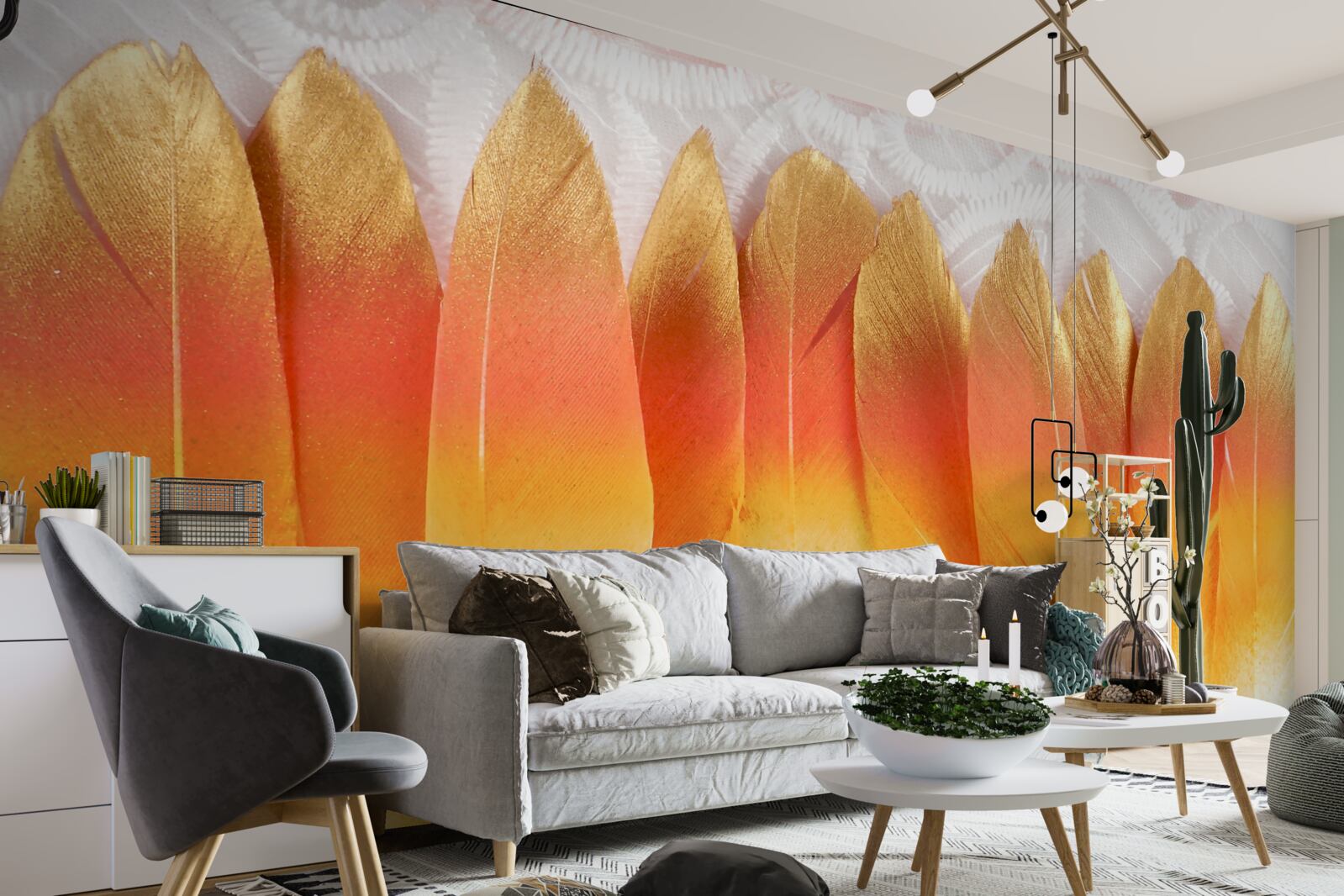 Fototapeta perie so žltým odtieňom na pozadí úsvitu