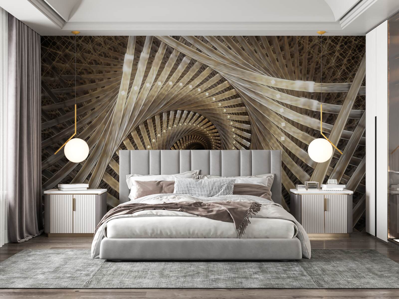 Fototapeta v perspektíve môžete vidieť kruhové schodisko