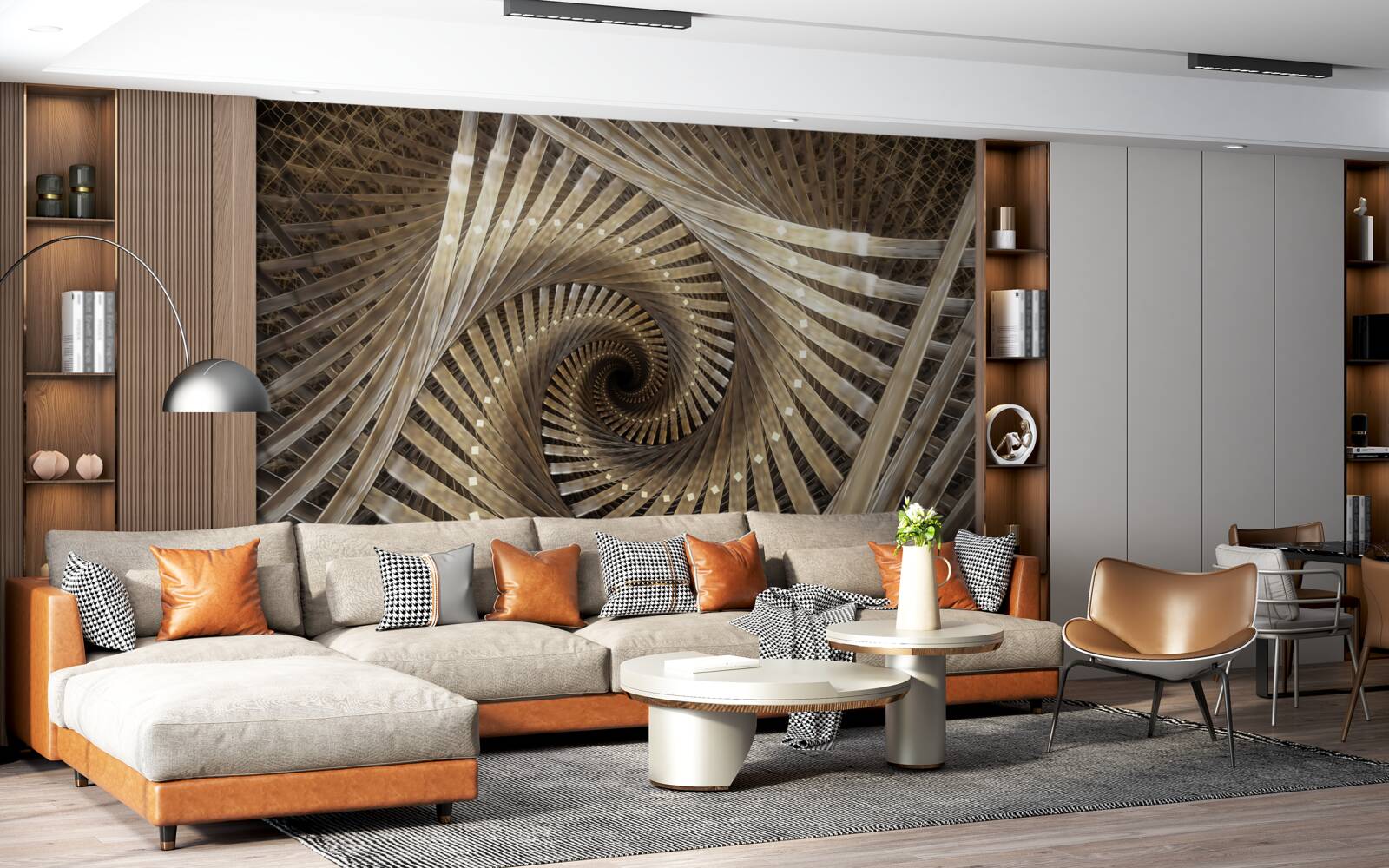 Fototapeta v perspektíve môžete vidieť kruhové schodisko