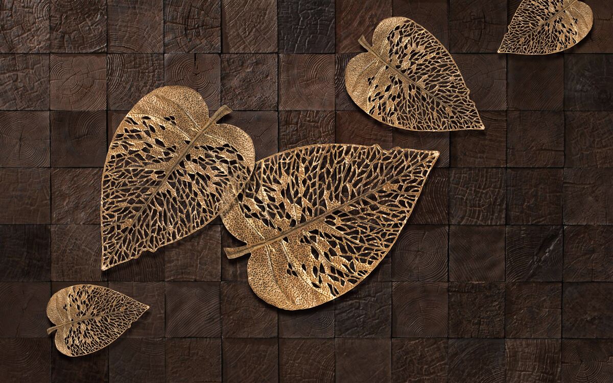 Fototapeta hnedé kovové listy