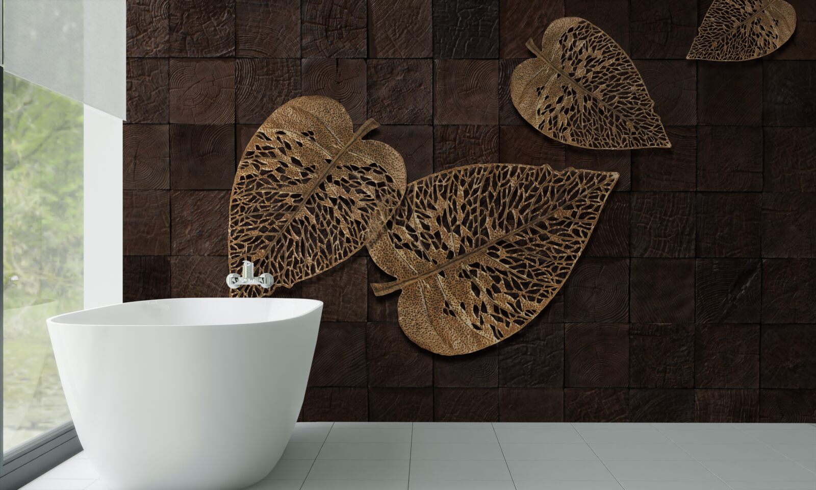 Fototapeta hnedé kovové listy