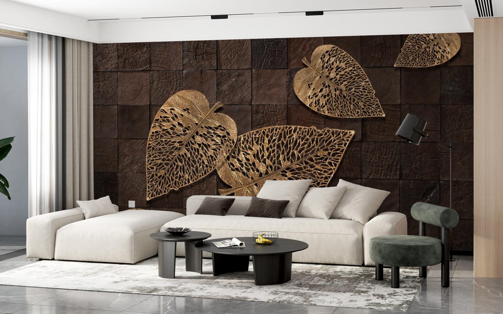 Fototapeta hnedé kovové listy