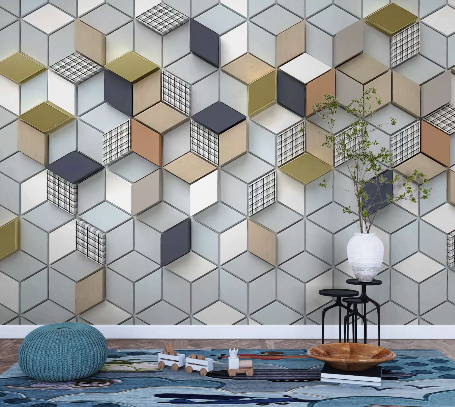 Fototapeta kubické objemové tvary