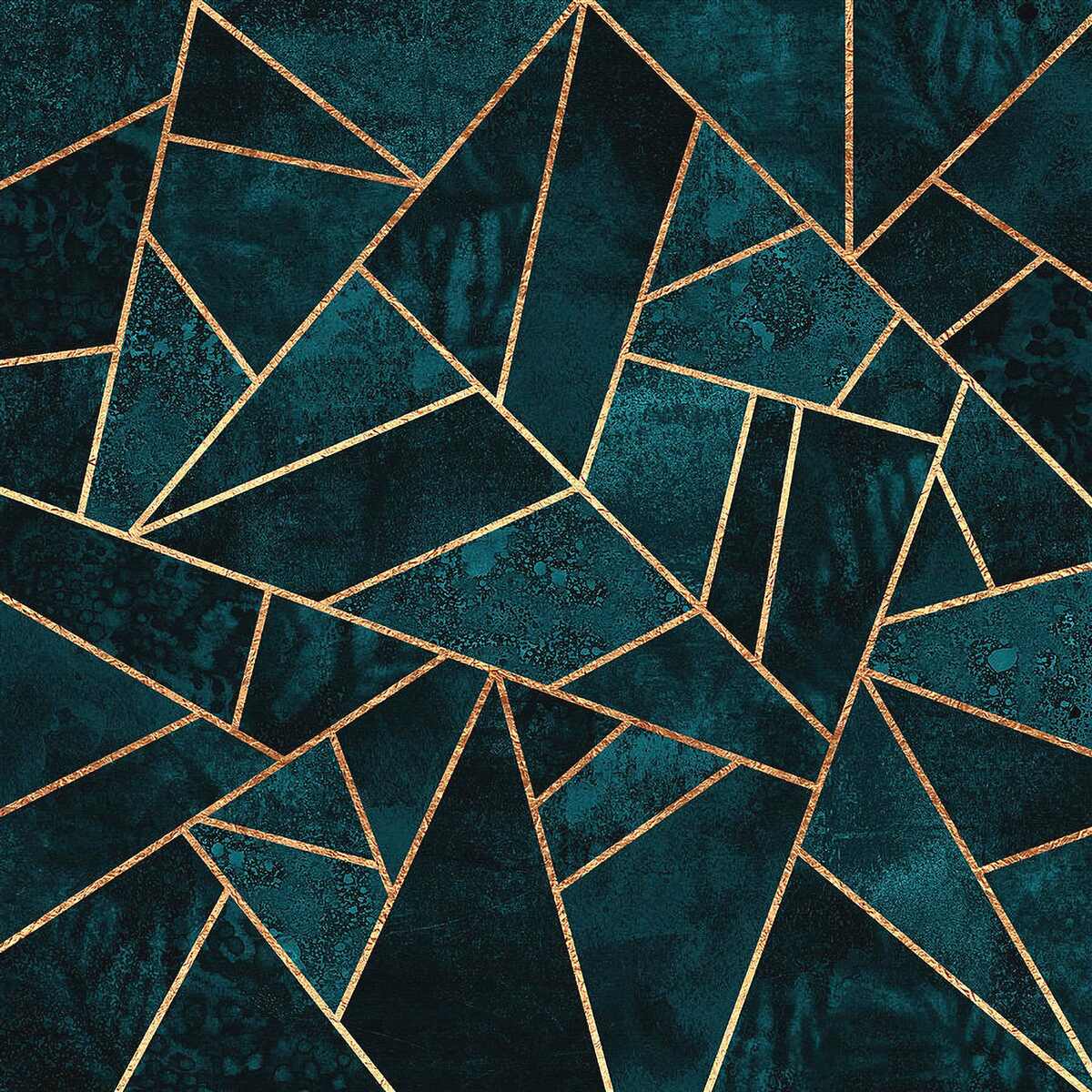 Fototapeta mozaika v smaragdových a zlatých tónoch