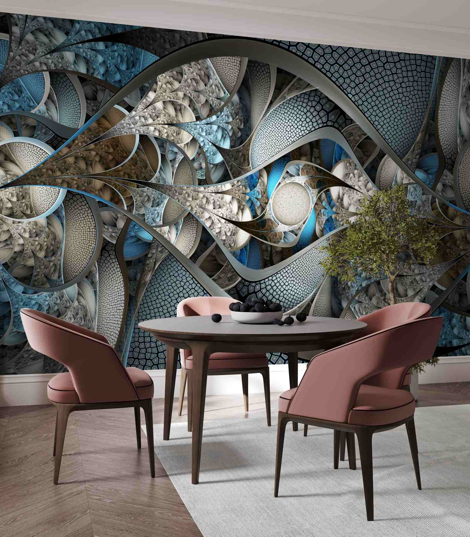 Fototapeta zloženie zakrivených čiar a farebných škvŕn