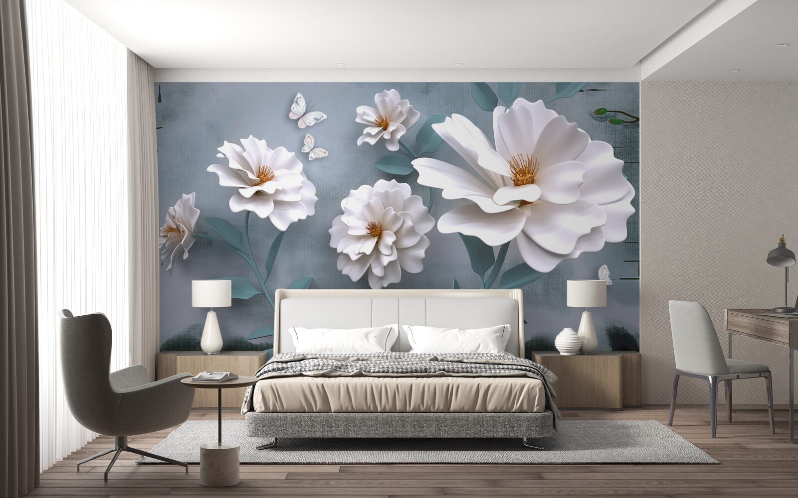 Fototapeta krásne veľké biele kvety