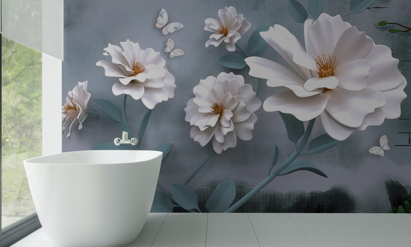 Fototapeta krásne veľké biele kvety