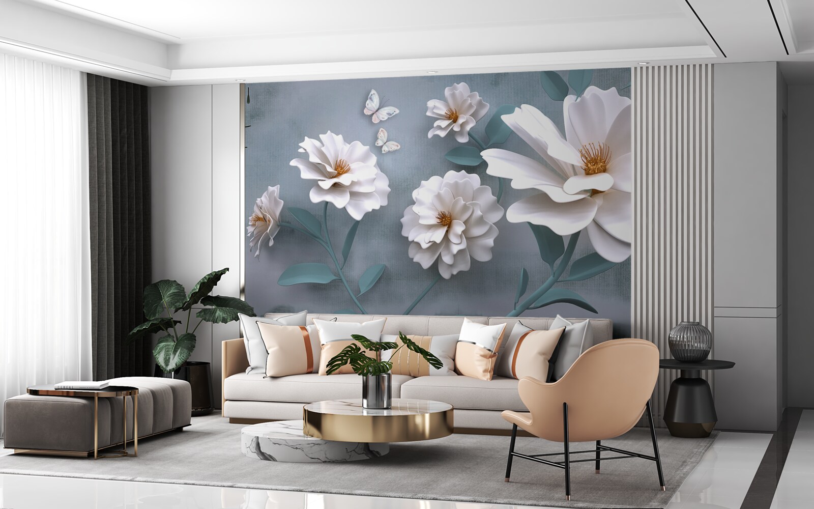 Fototapeta krásne veľké biele kvety