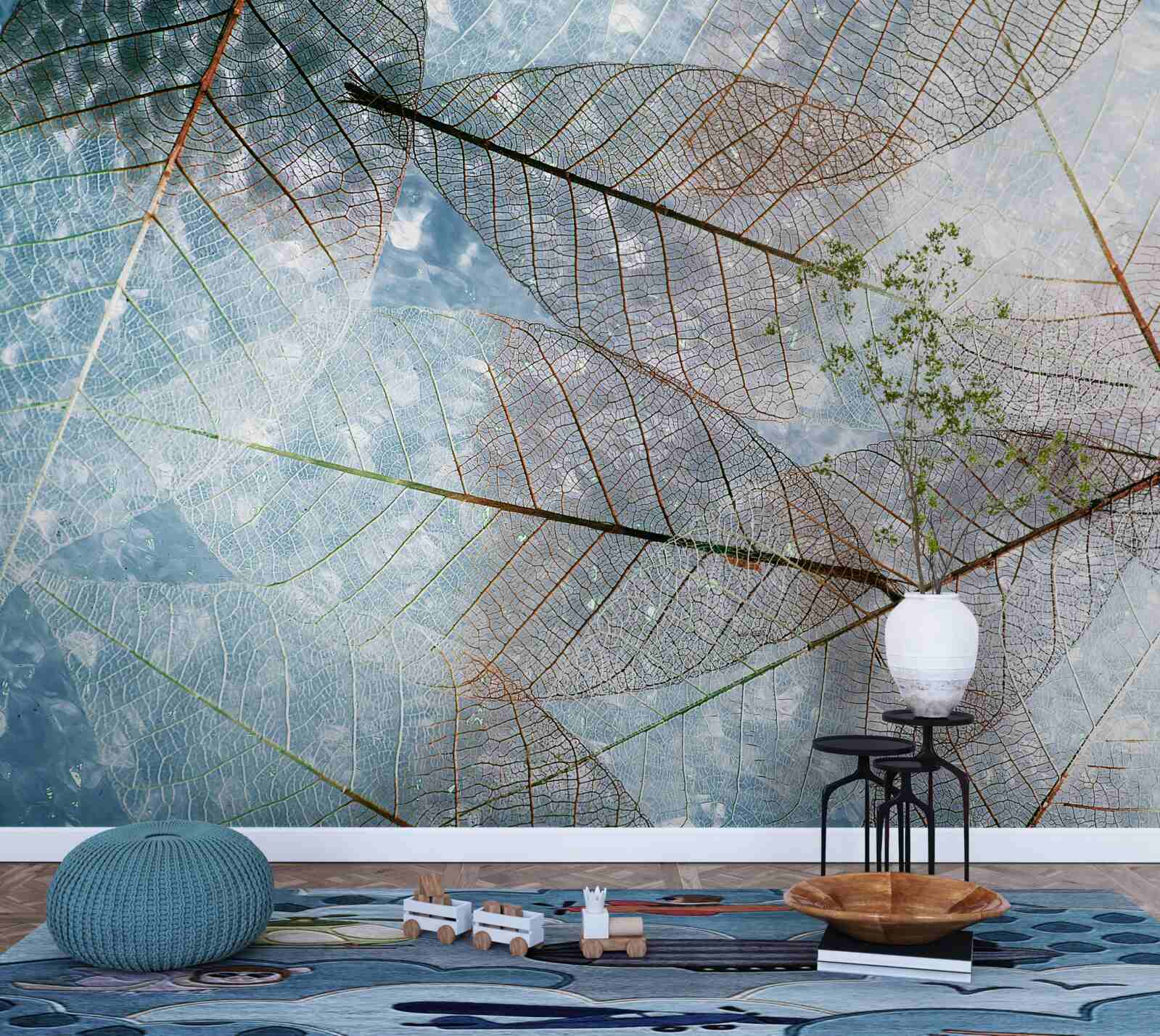 Fototapeta listy priehľadné proti oblohe