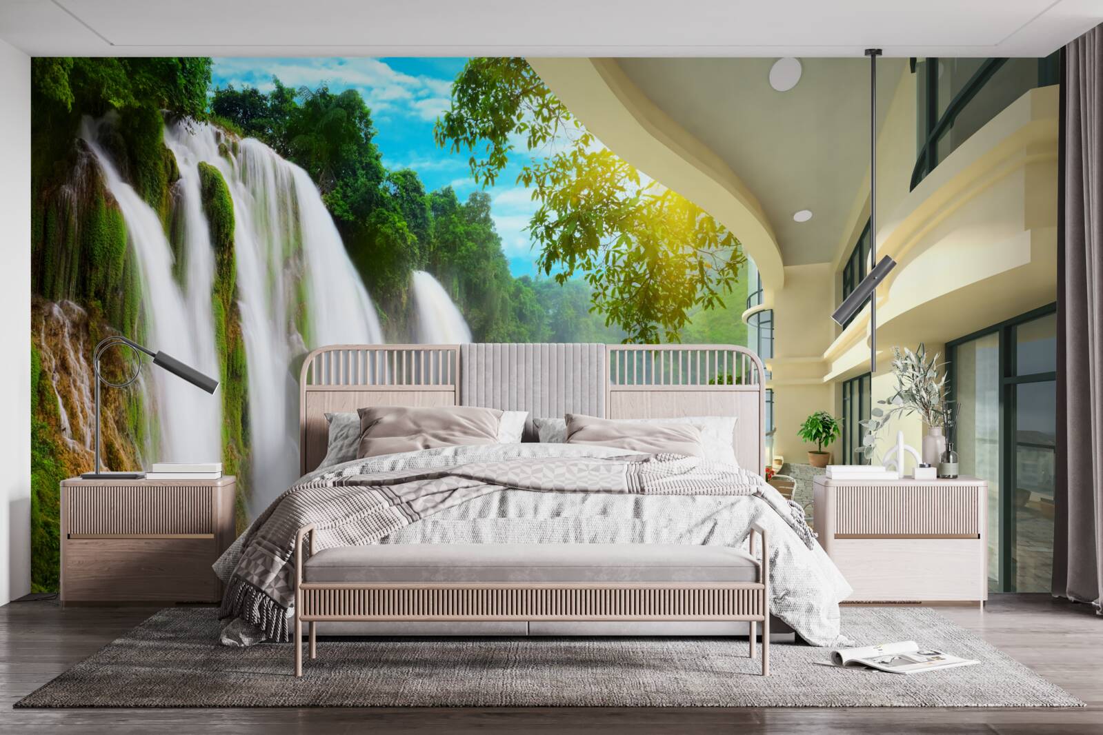 Fototapeta nádherná terasa s panoramatickým výhľadom na vodopád