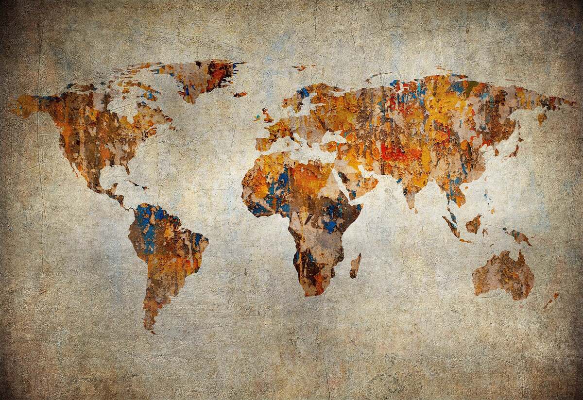 Fototapeta plátno zobrazujúce svet v štýle grunge