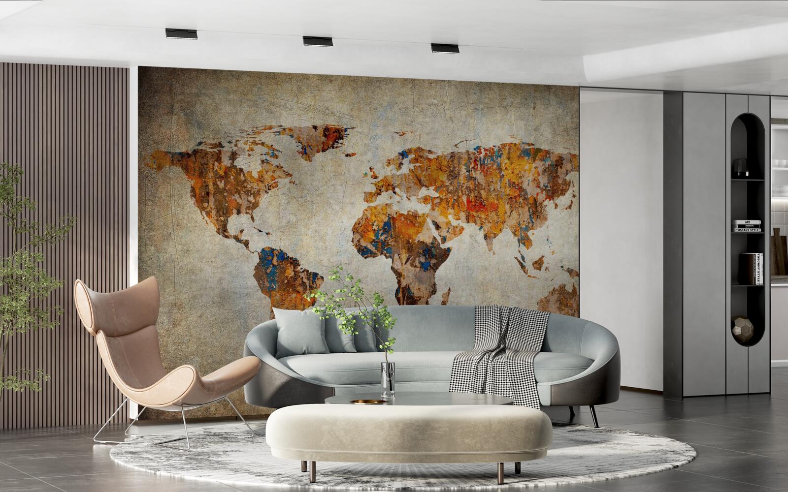 Fototapeta plátno zobrazujúce svet v štýle grunge