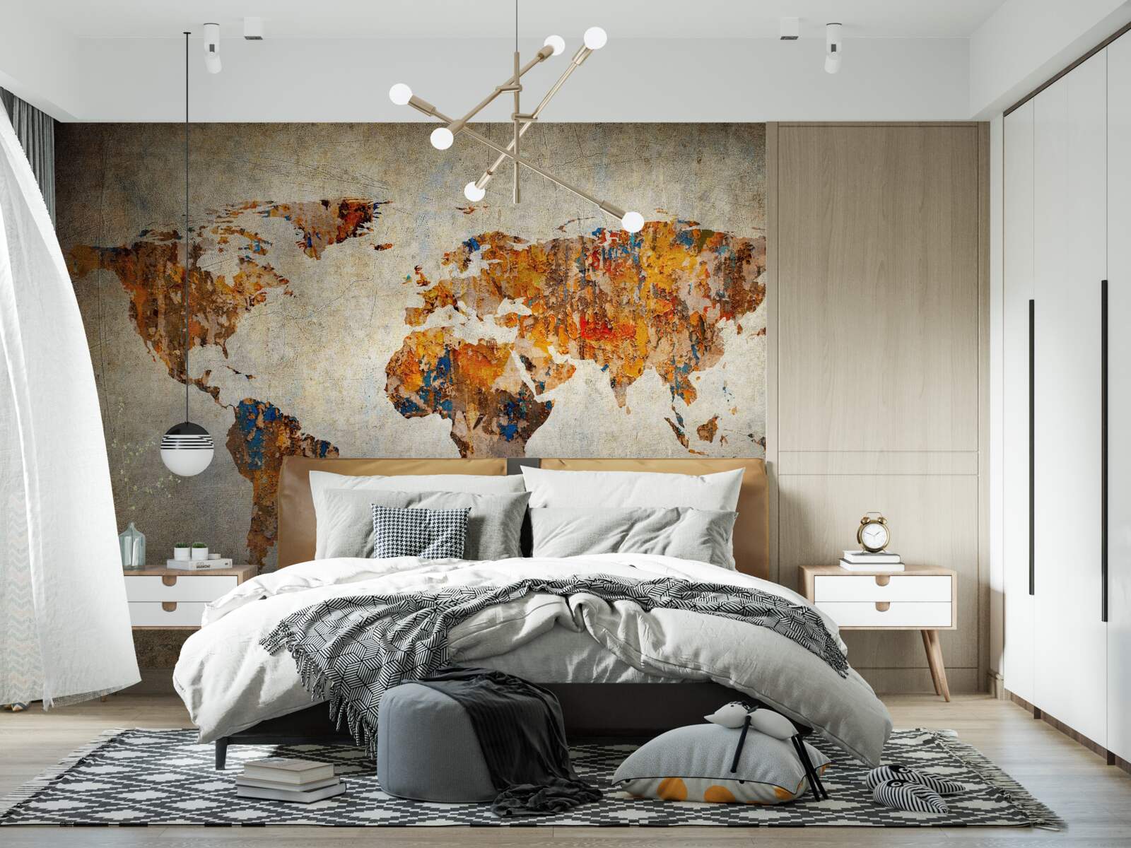 Fototapeta plátno zobrazujúce svet v štýle grunge