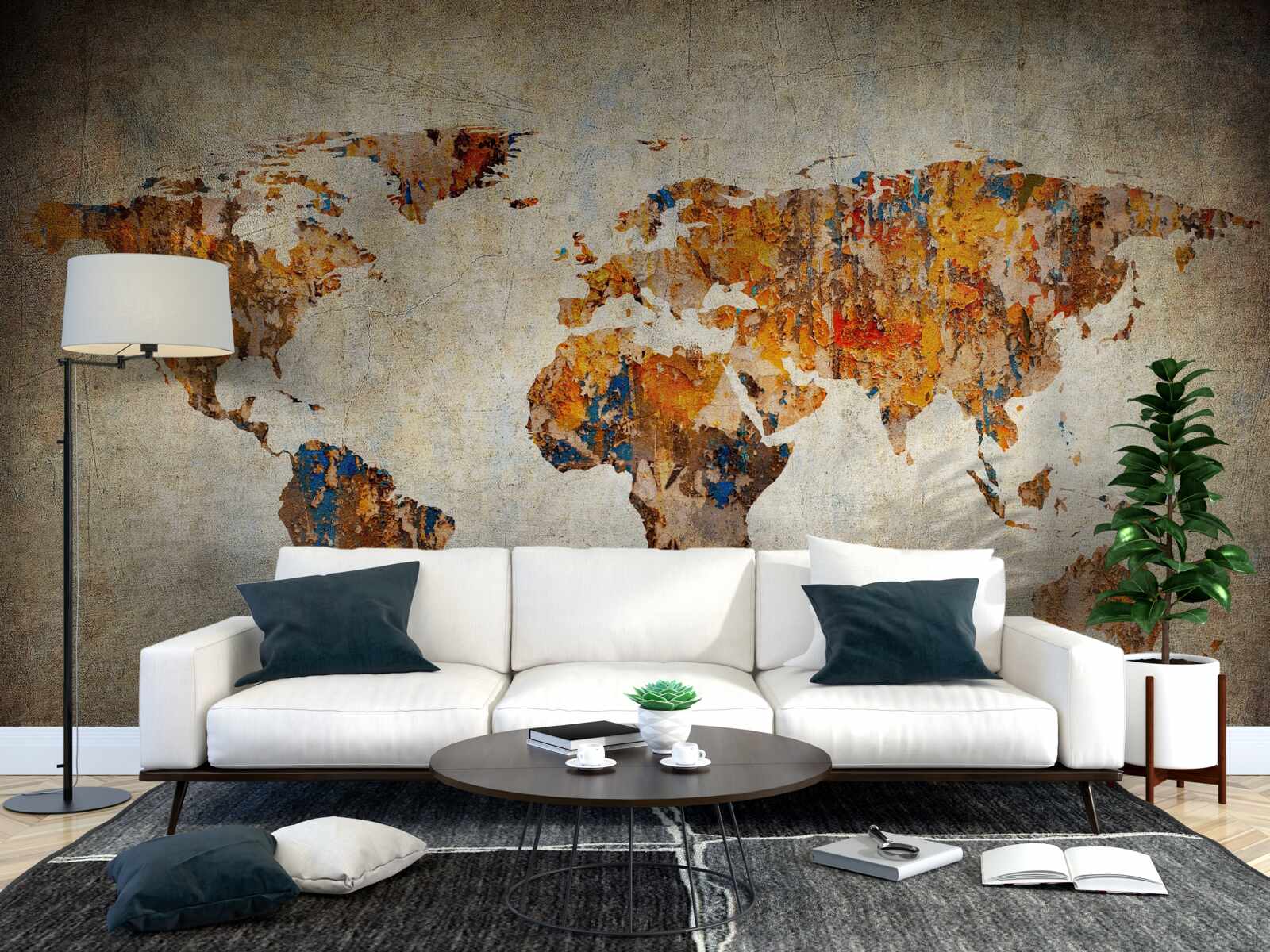 Fototapeta plátno zobrazujúce svet v štýle grunge