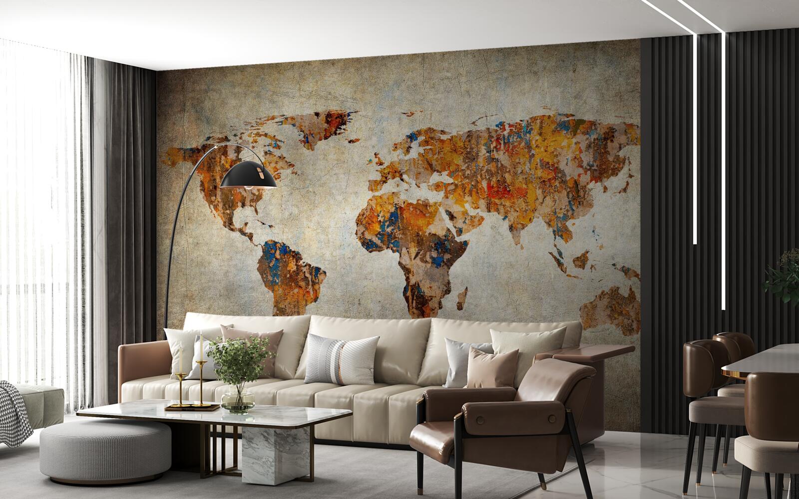 Fototapeta plátno zobrazujúce svet v štýle grunge