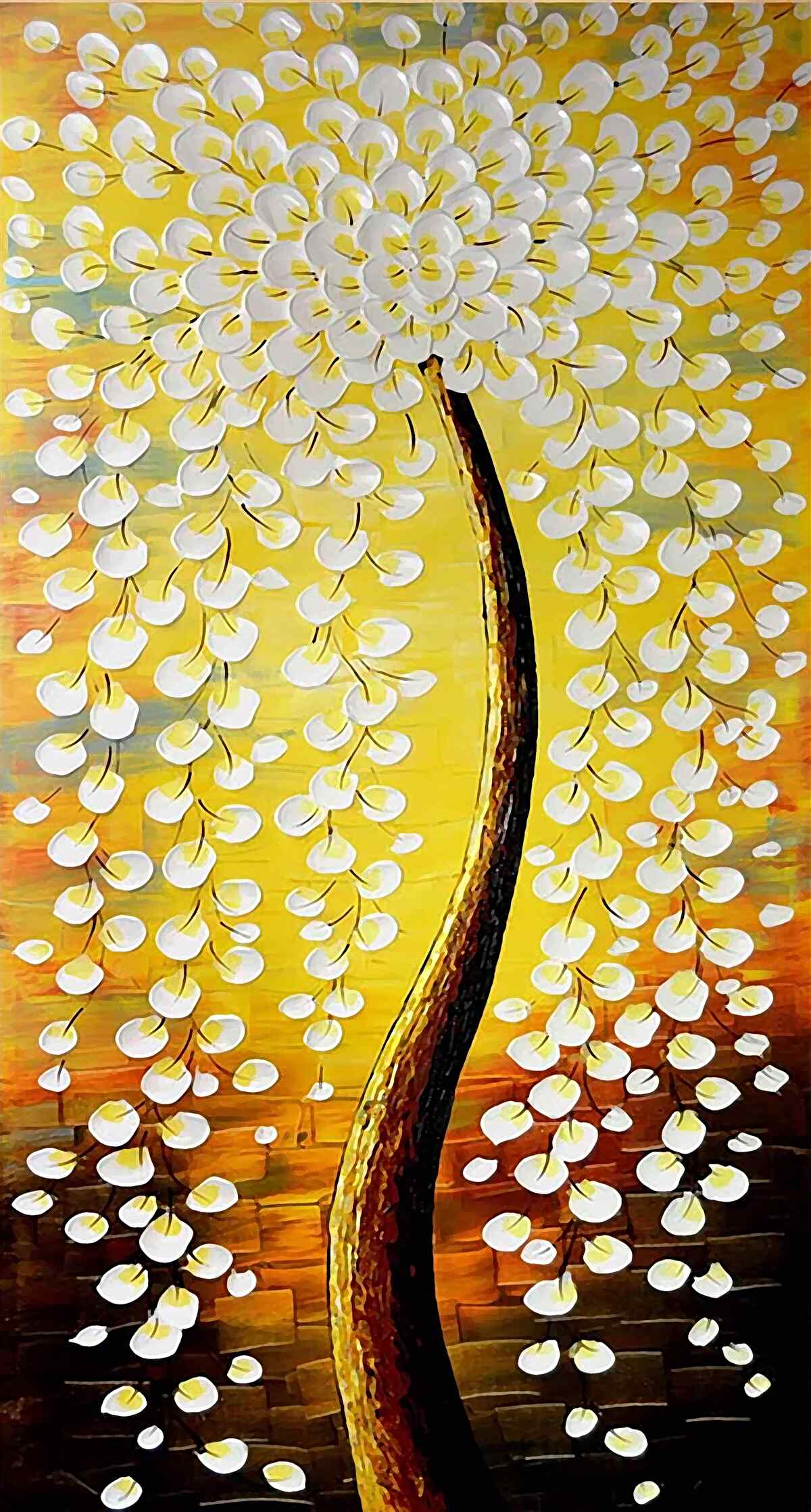 Fototapeta olejomaľba zobrazujúca kvitnúci strom