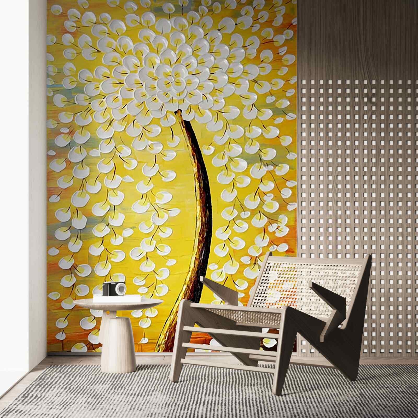 Fototapeta olejomaľba zobrazujúca kvitnúci strom