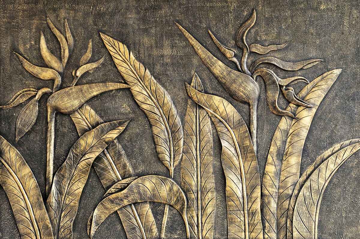 Fototapeta textúry tropickej flóry v odtieňoch hnedej