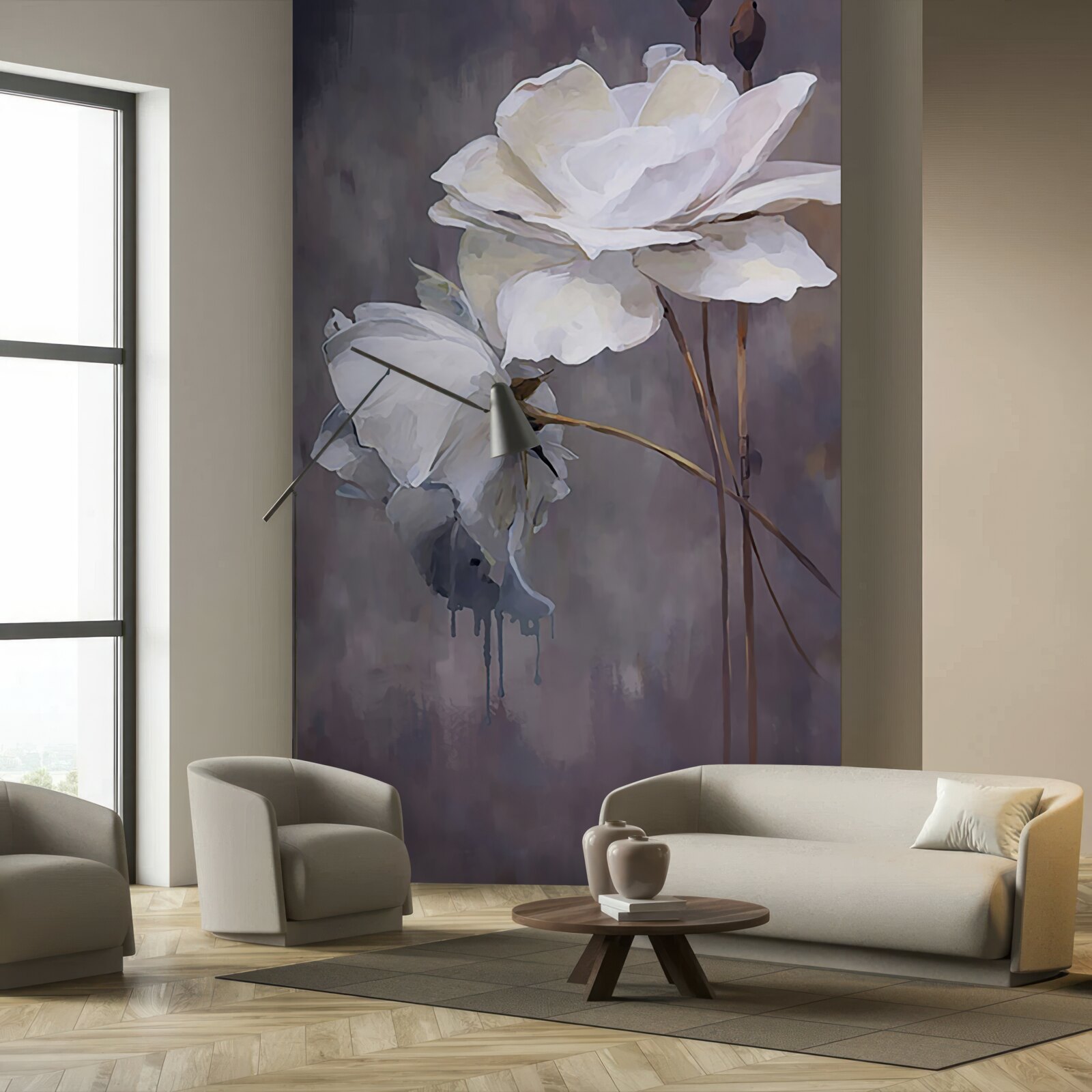 Fototapeta dva veľké biele kvety