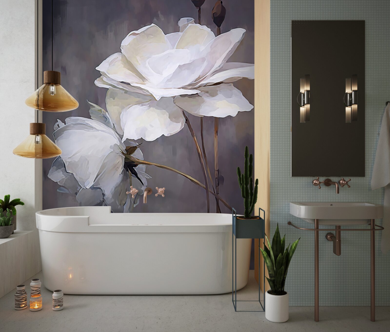 Fototapeta dva veľké biele kvety