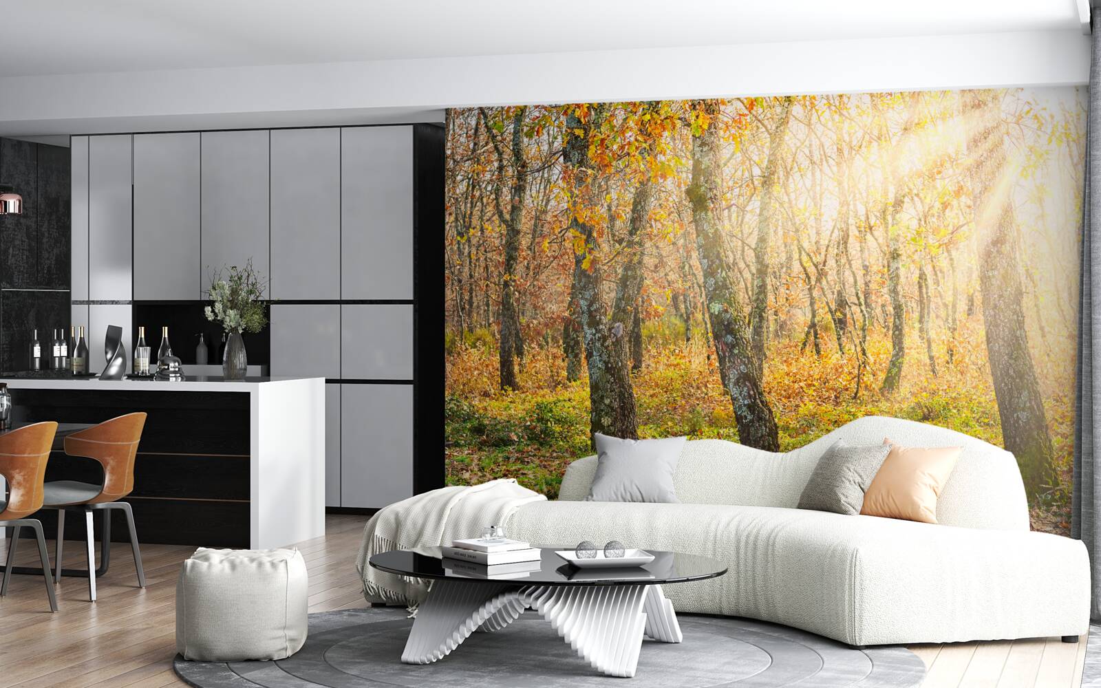 Fototapeta Svitanie v jesennej húštine