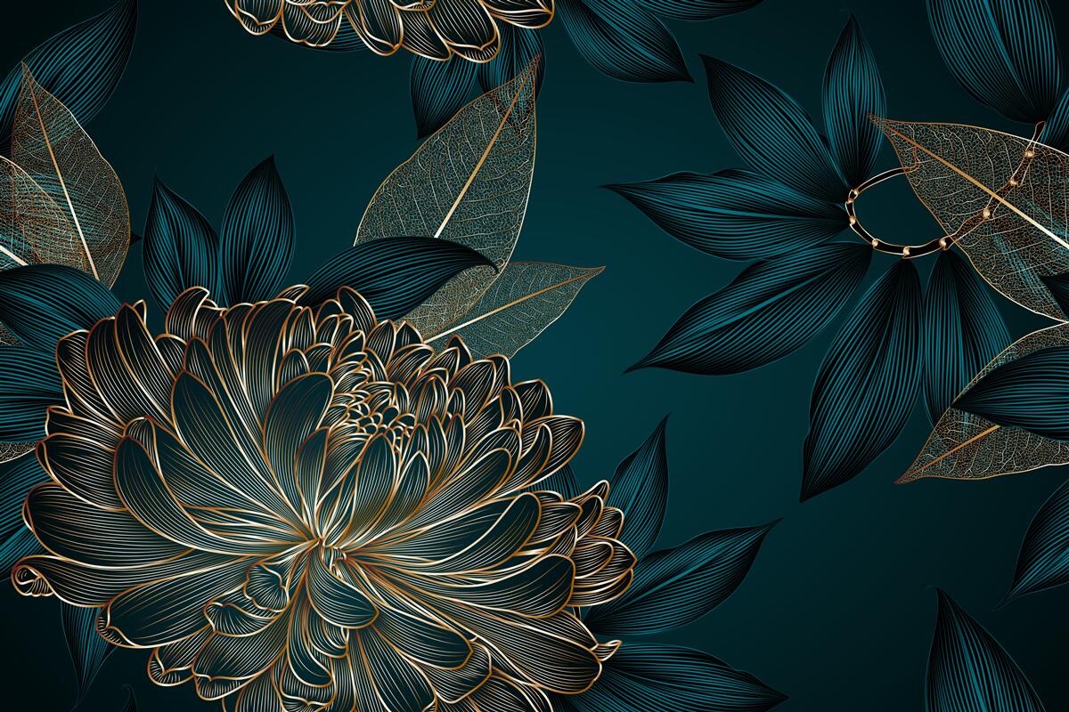 Fototapeta púpava a zlaté listy