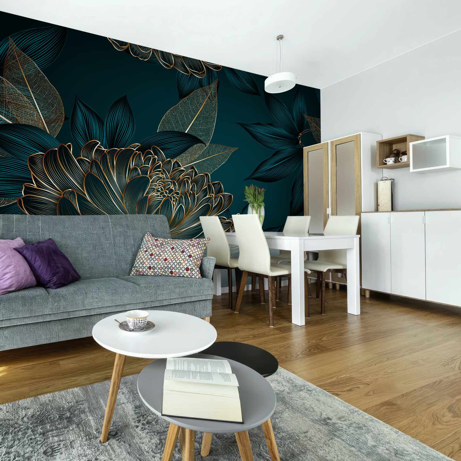 Fototapeta púpava a zlaté listy