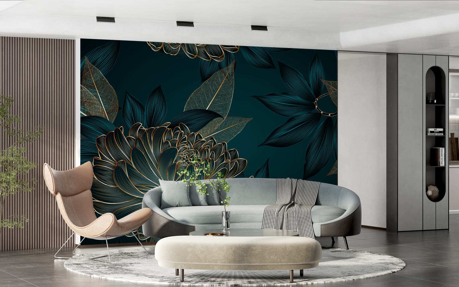 Fototapeta púpava a zlaté listy