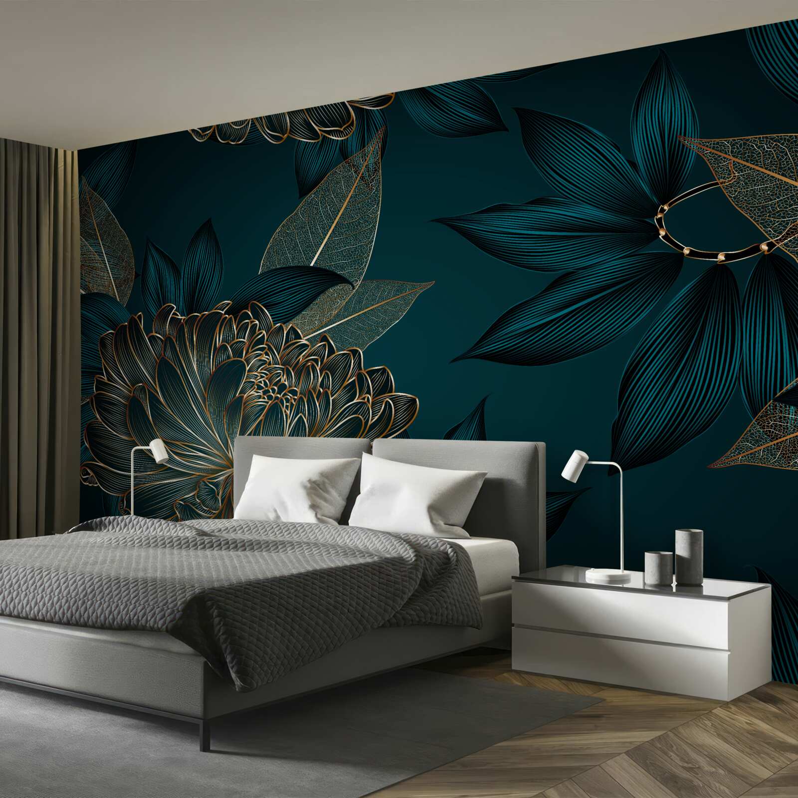 Fototapeta púpava a zlaté listy