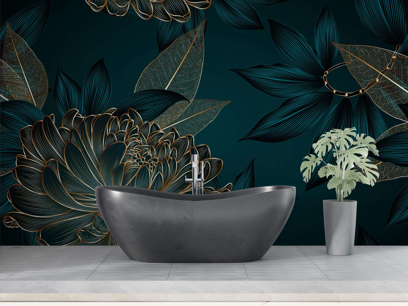 Fototapeta púpava a zlaté listy