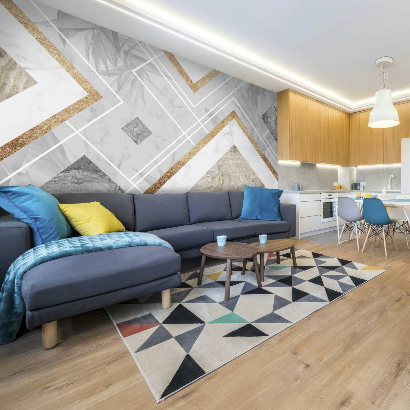 Fototapeta obdĺžnikové čiary na mramore