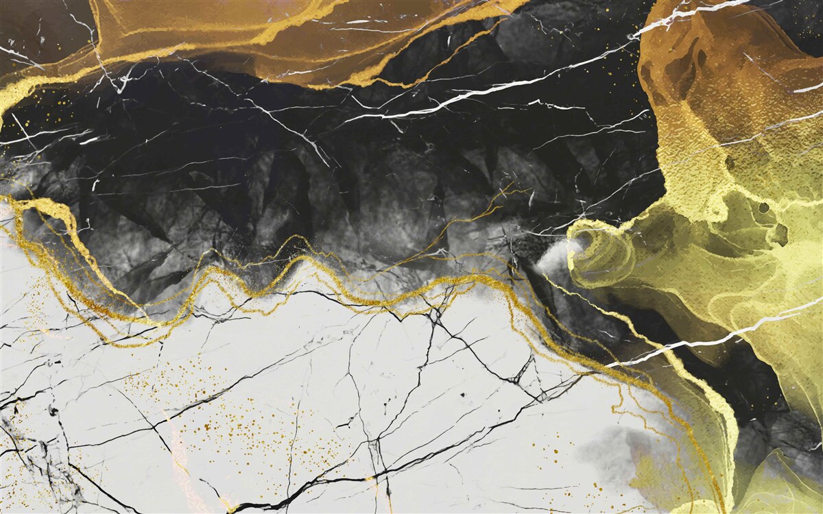 Fototapeta čierny a biely mramor so zlatými odtieňmi