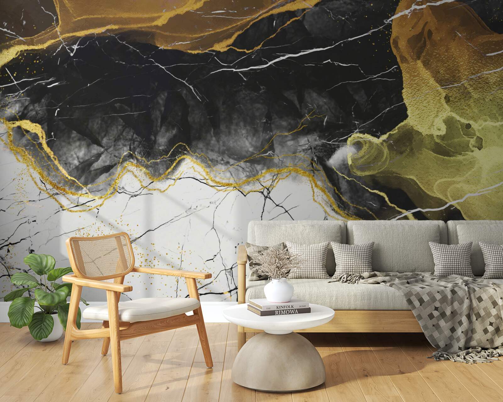 Fototapeta čierny a biely mramor so zlatými odtieňmi