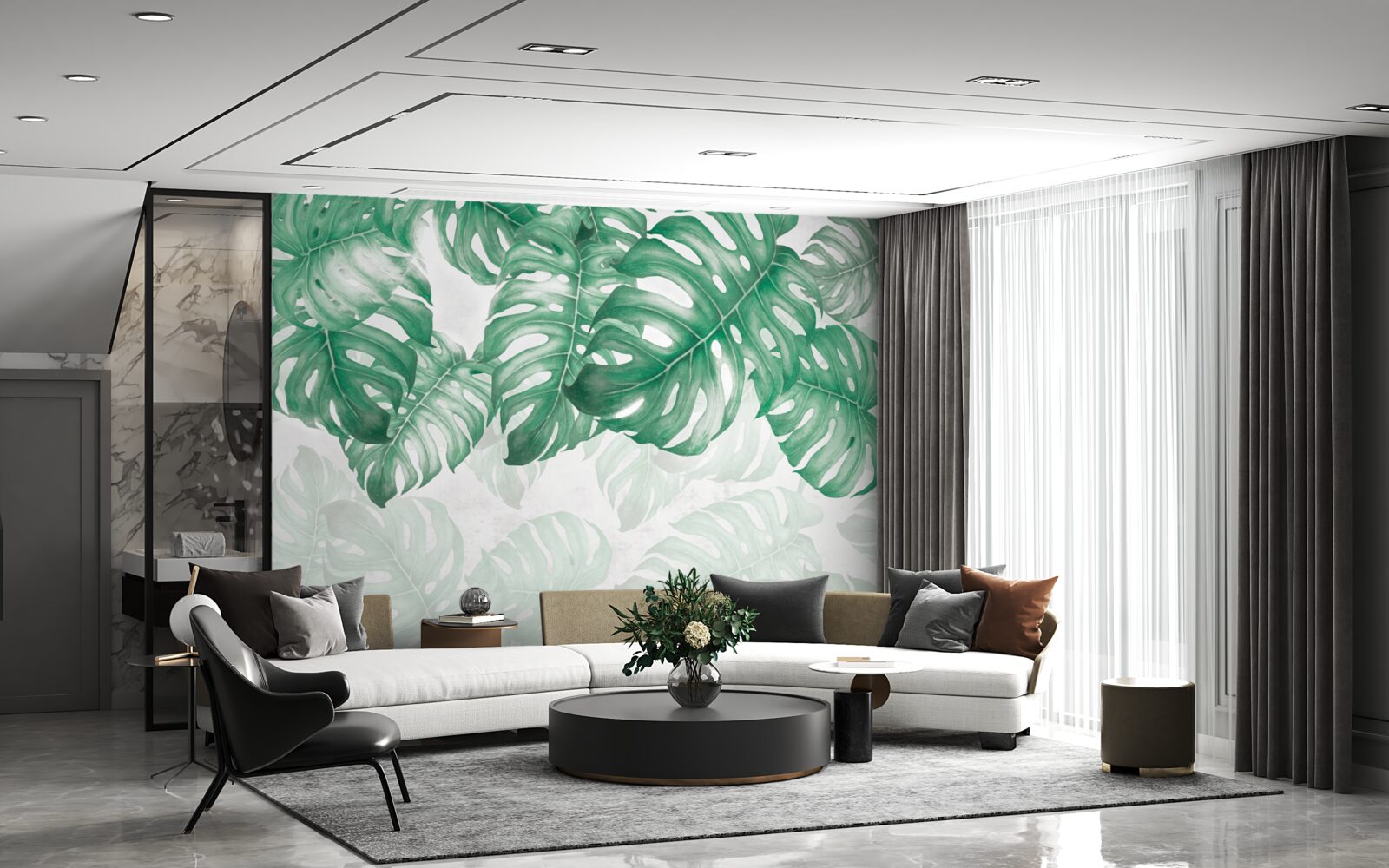 Fototapeta listy paprade na svetlom pozadí