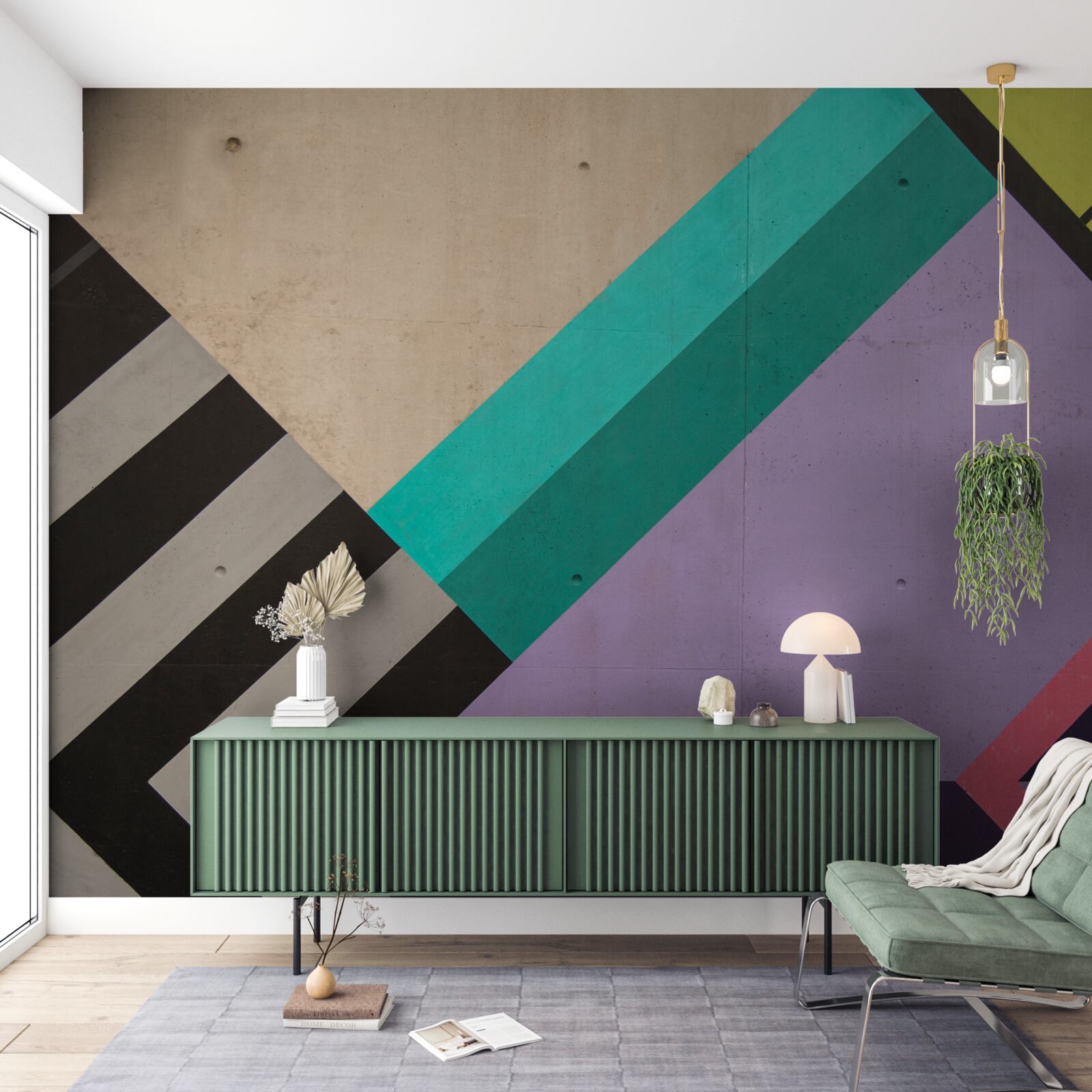 Fototapeta v zrkadle sa zobrazia farebné obdĺžniky