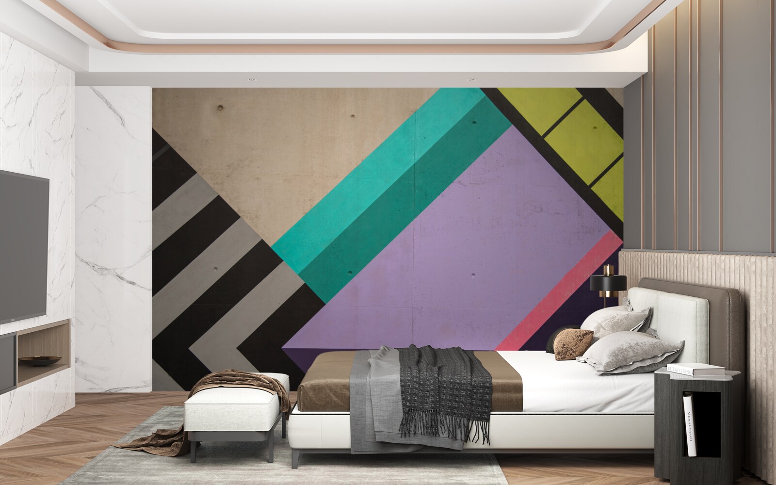 Fototapeta v zrkadle sa zobrazia farebné obdĺžniky