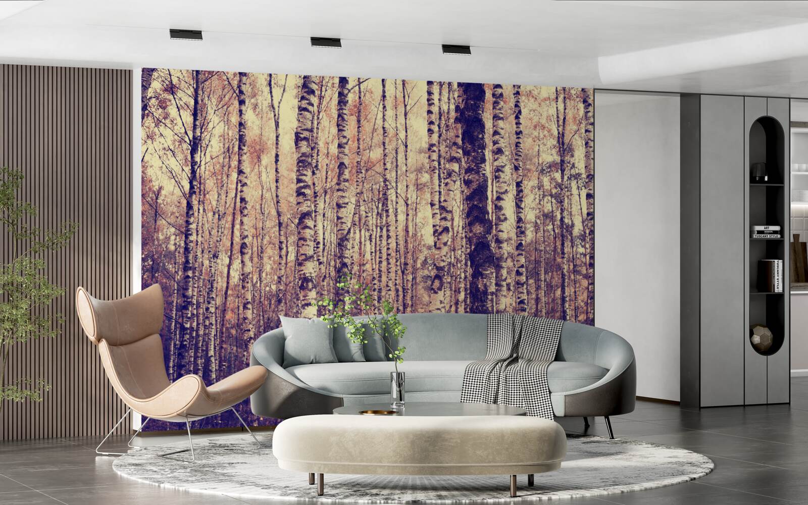 Fototapeta elegantný brezový háj