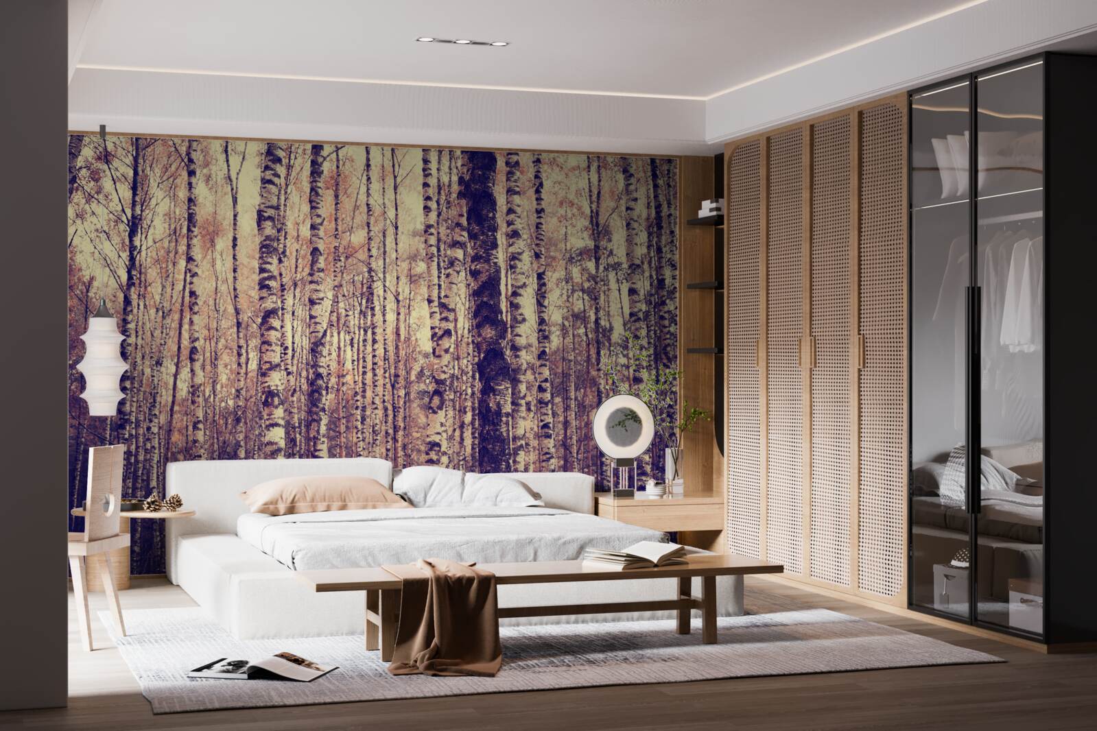 Fototapeta elegantný brezový háj