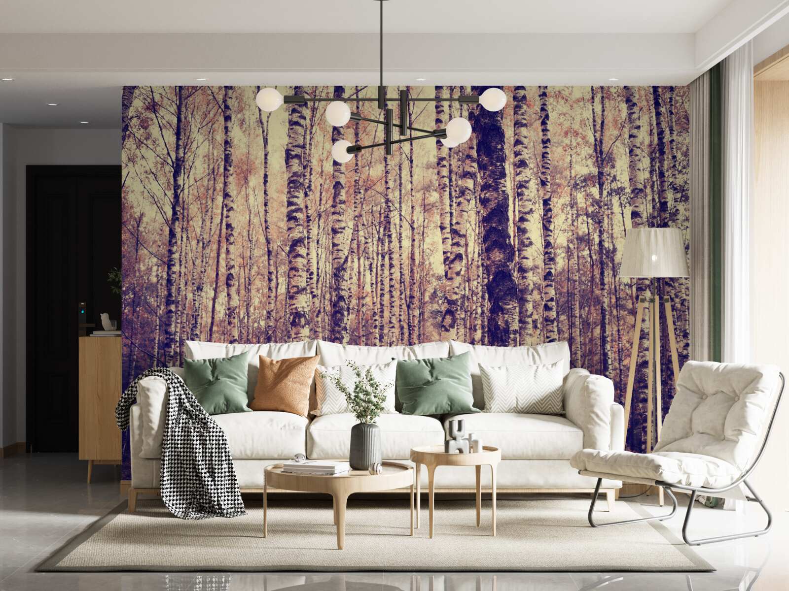 Fototapeta elegantný brezový háj