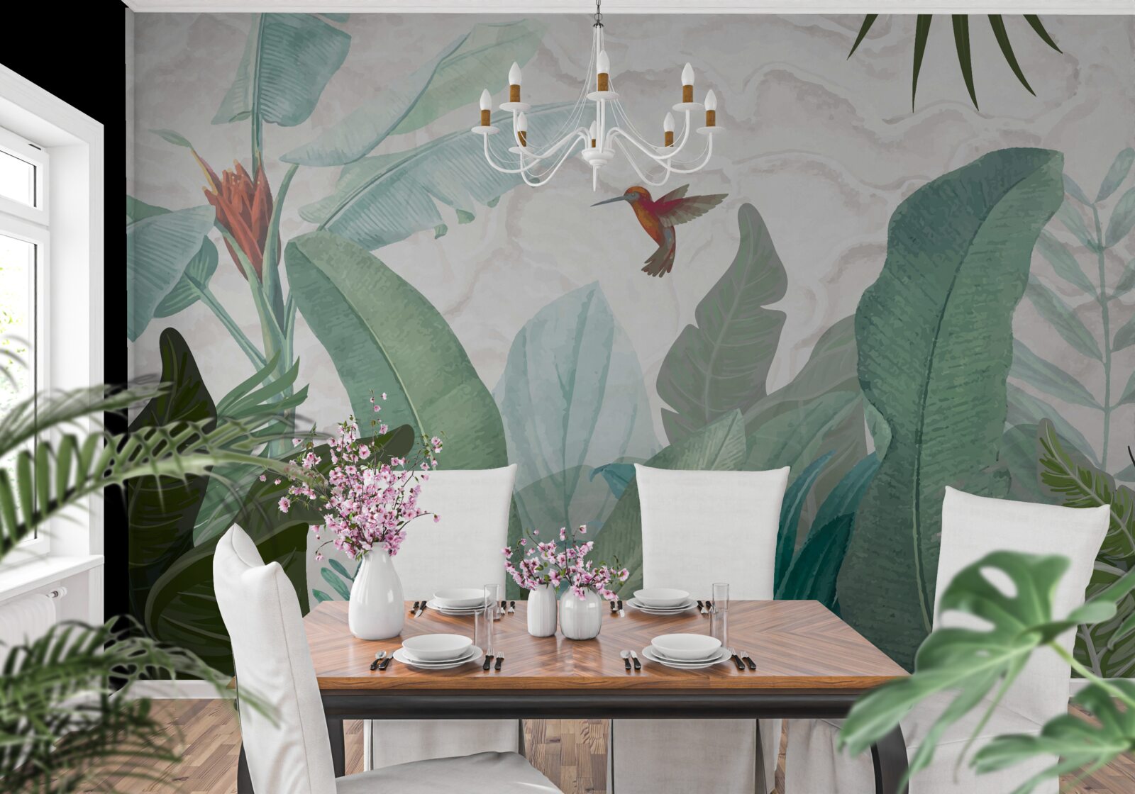 Fototapeta kolibrík naháňajúci sladký nektár