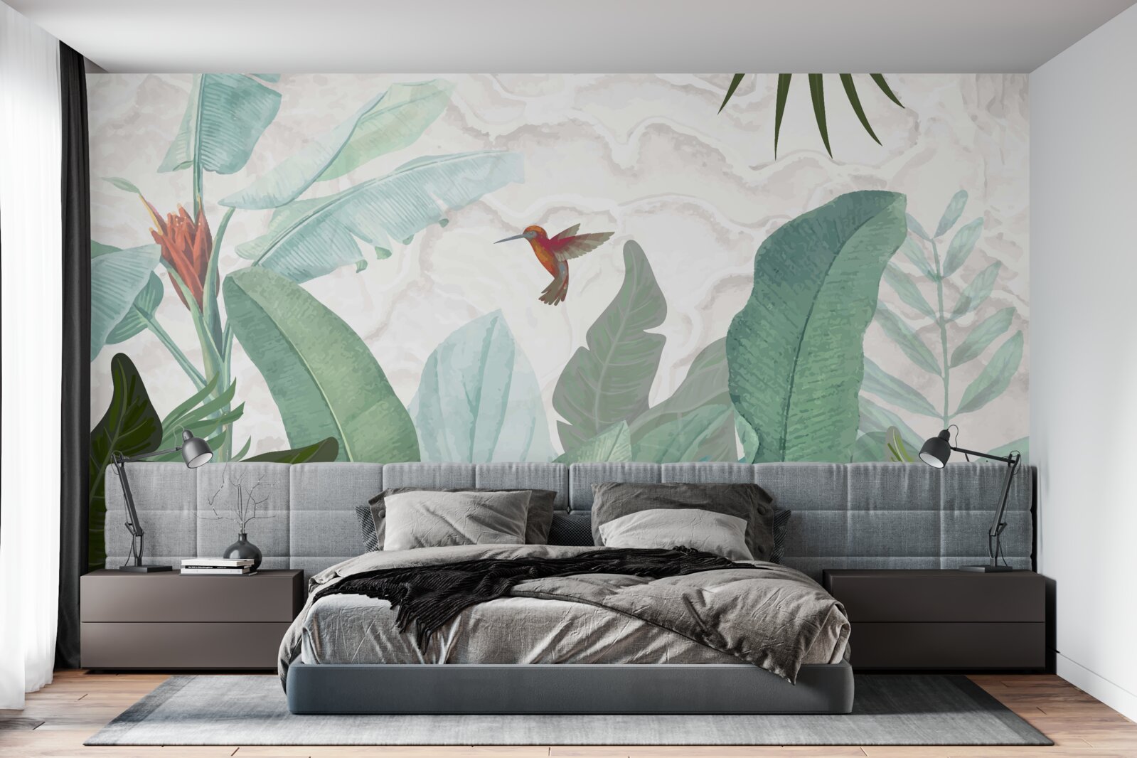 Fototapeta kolibrík naháňajúci sladký nektár