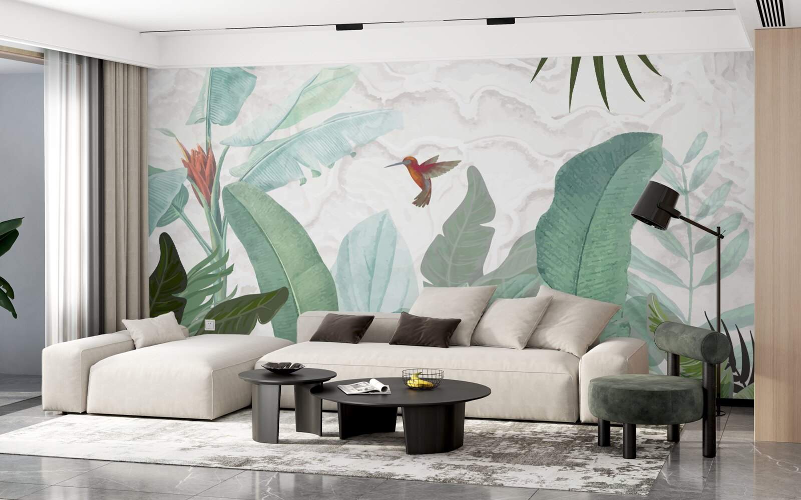 Fototapeta kolibrík naháňajúci sladký nektár