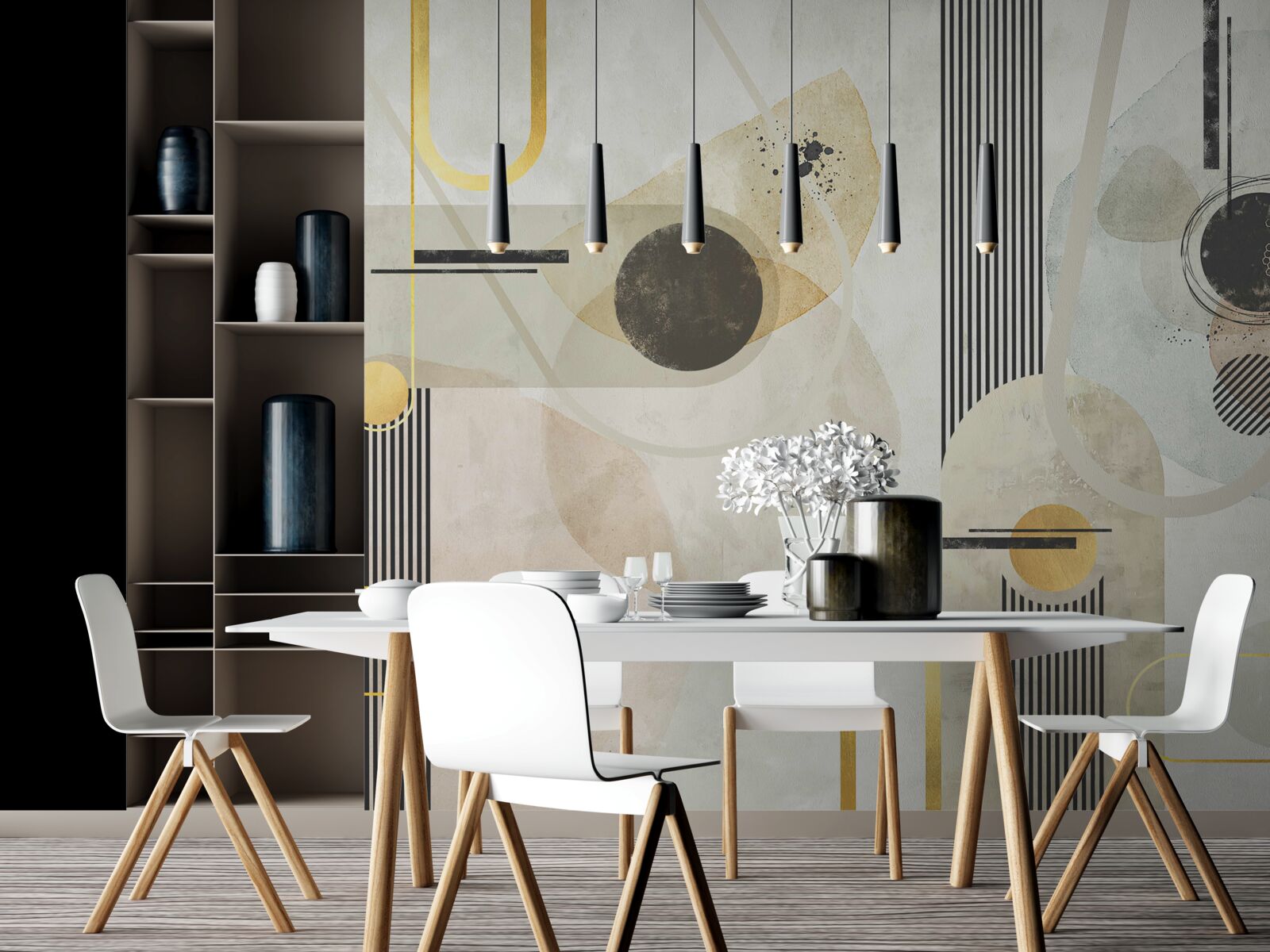 Fototapeta vertikálne abstraktné tvary a línie