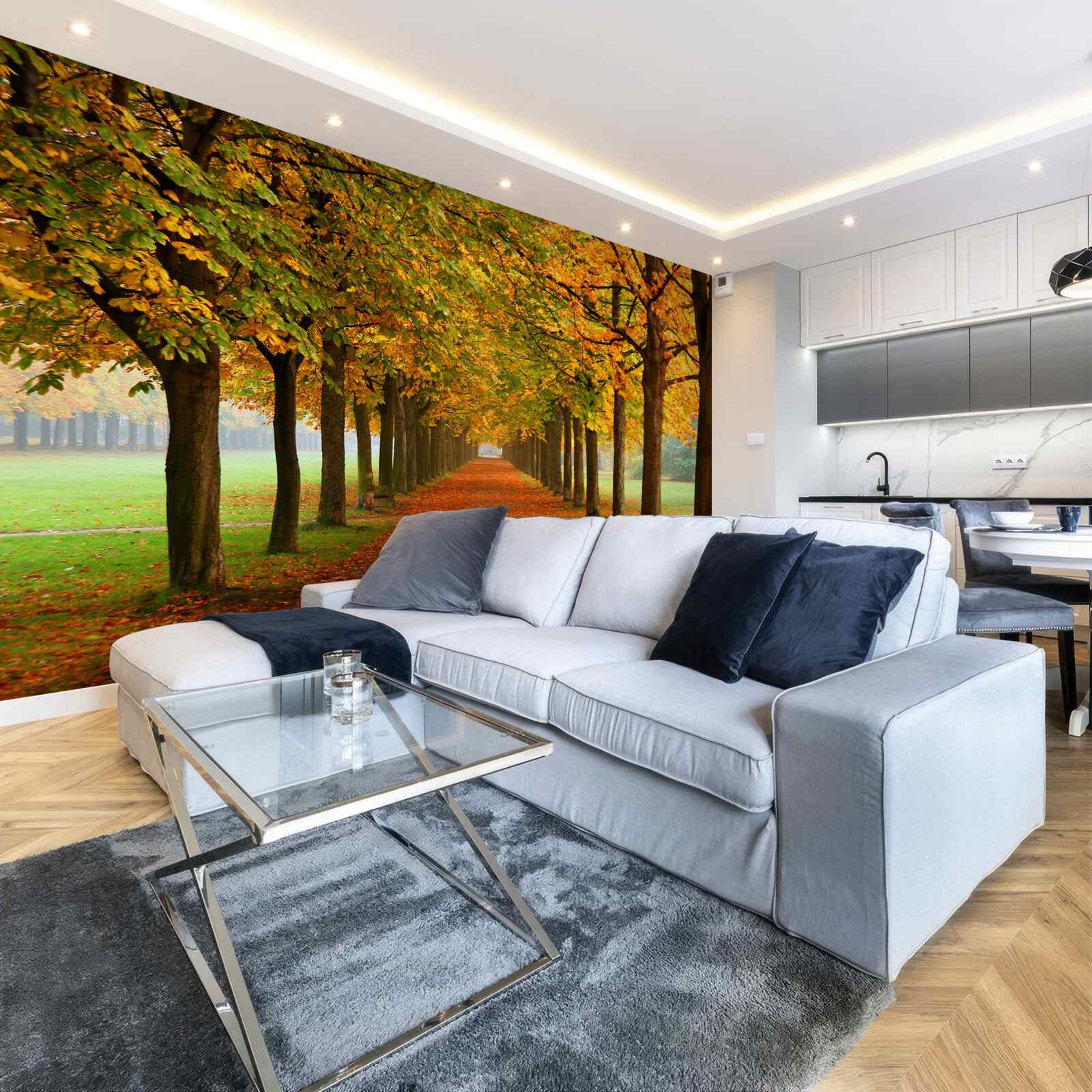 Fototapeta nekonečná jesenná cesta