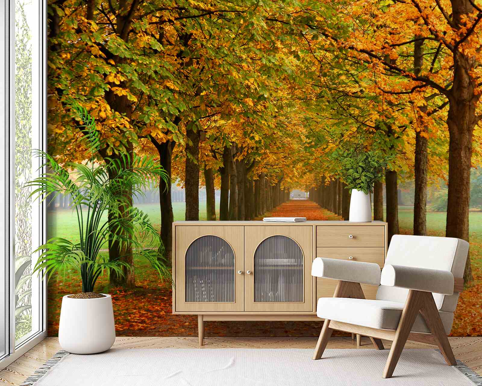 Fototapeta nekonečná jesenná cesta