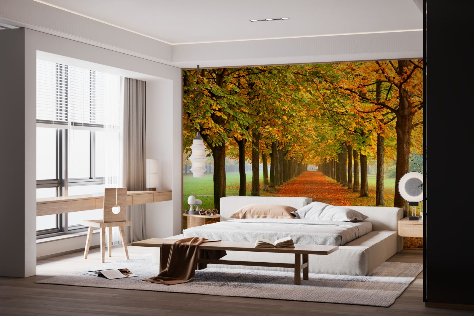 Fototapeta nekonečná jesenná cesta