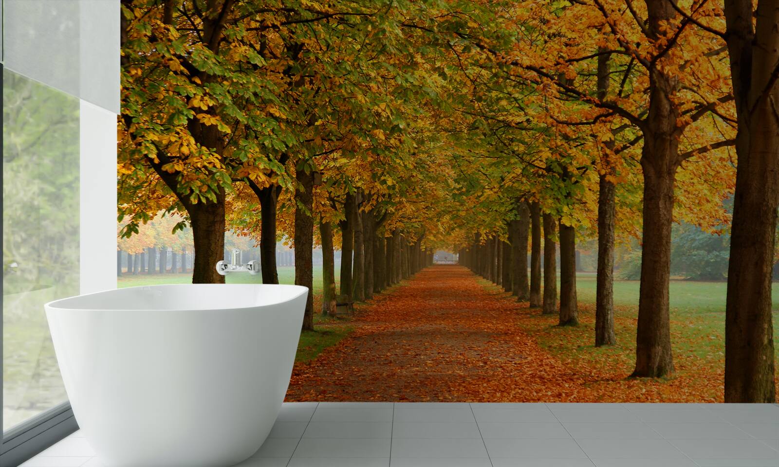 Fototapeta nekonečná jesenná cesta