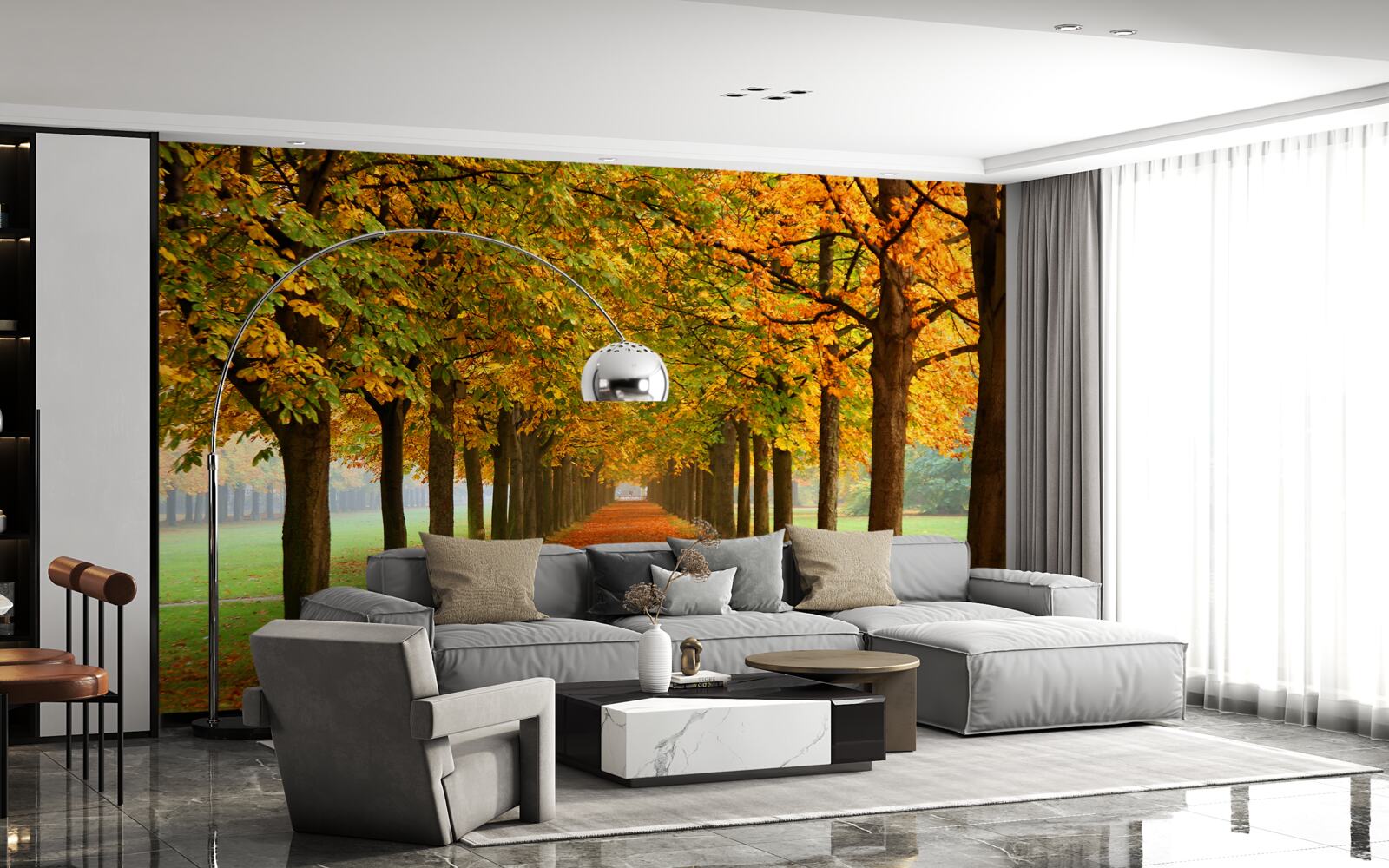 Fototapeta nekonečná jesenná cesta